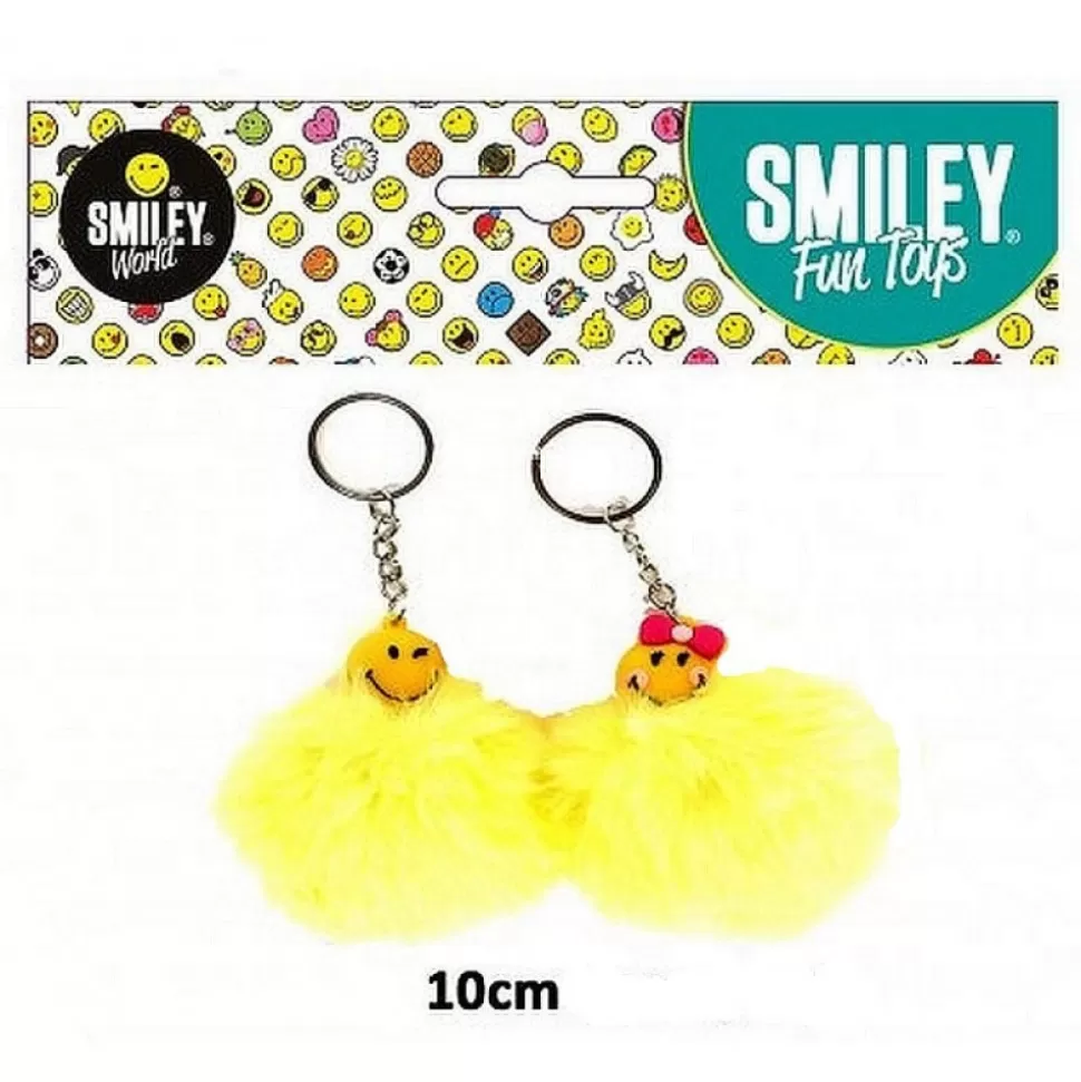 Shop Porte-Cle Boule Peluche Smiley 10 Cm Smiley